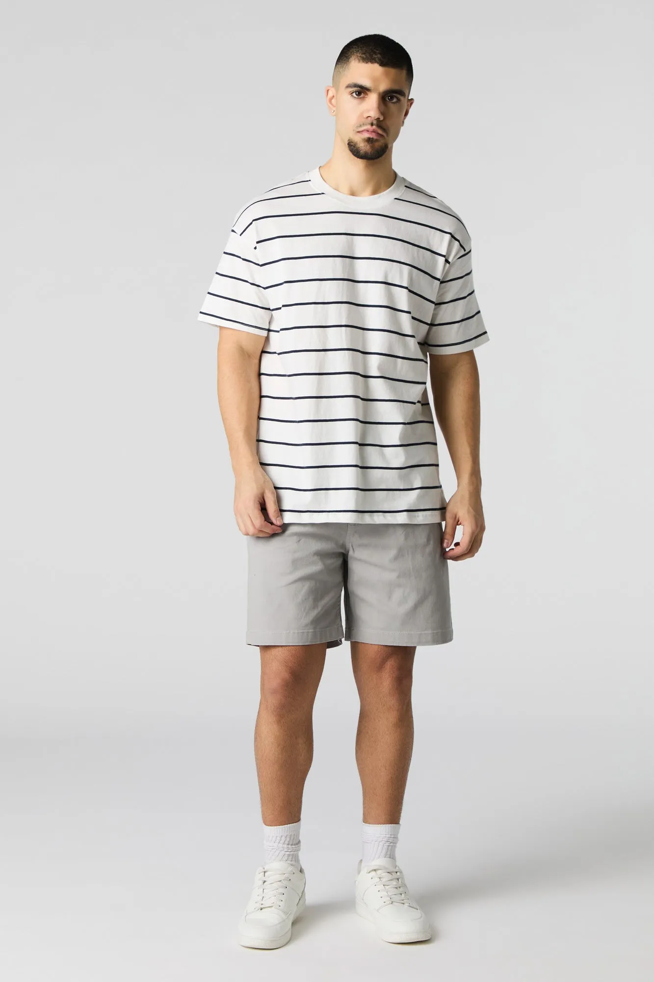 Striped Relaxed Crewneck T-Shirt