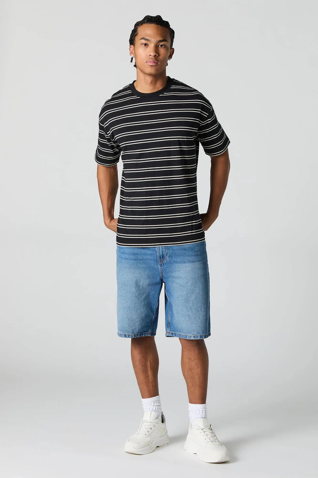 Striped Relaxed Crewneck T-Shirt