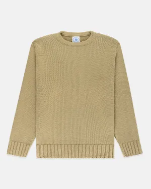 TAN CHUNKY COTTON SWEATER