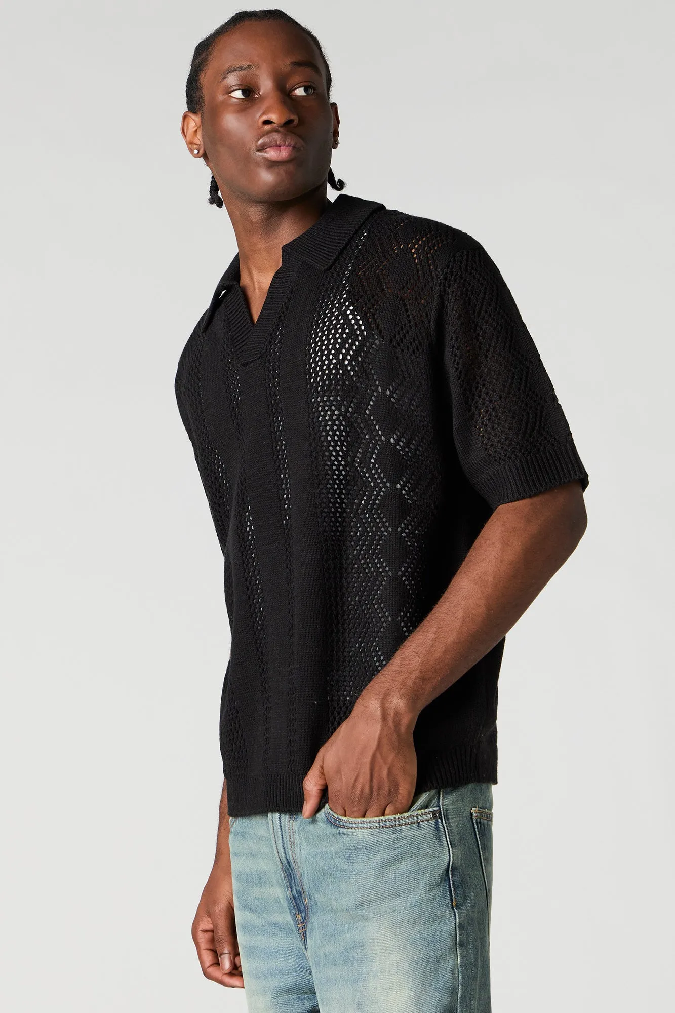 Textured Short Sleeve Top