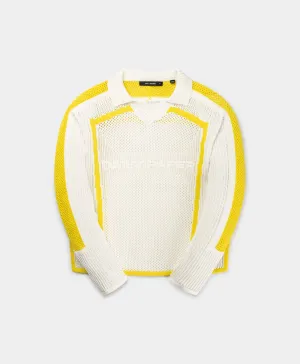 White Football Knit Sweater