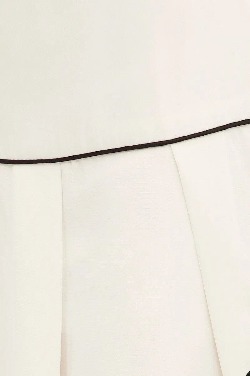 White Pleated Tennis Mini Skort Skirt