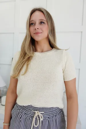 Wind Up Sweater Top - Cream